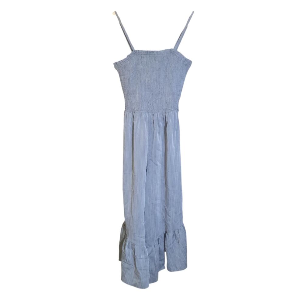 Hem & Thread Womens Gray Smocked Sleeveless Adjustable Straps Jumpsuit Size M
